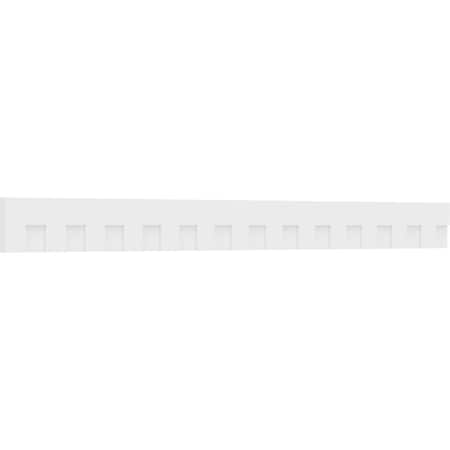 Ekena Millwork Matthews Architectural Grade PVC Dentil Trim w/Backplate, 7"H x 1"P x 91"L DENP07MAT01
